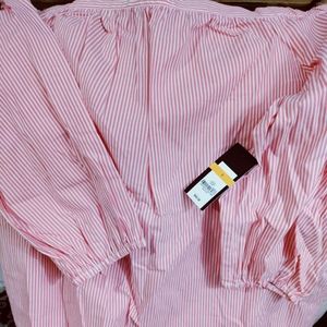 Pink stripes blouse NWT